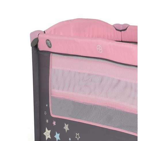MONI Sleepy összecsukható luxus utazóágy 2 szint+pelenkázó+ játék pink