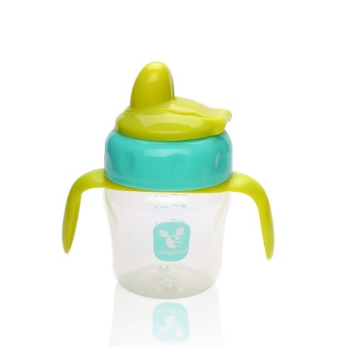 CUP 150ml csőrös itatópohár TÜRKIZKÉK/SÁRGA