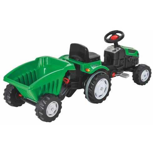 Pilsan traktor pedálos trélerrel 07316 zöld
