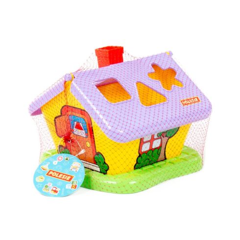 POLESIE 3354 házikó formabedobós, hálóban PIROS/SÁRGA