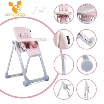 Cangaroo I Eat etetőszék 6-36 hóig 15 kg pink