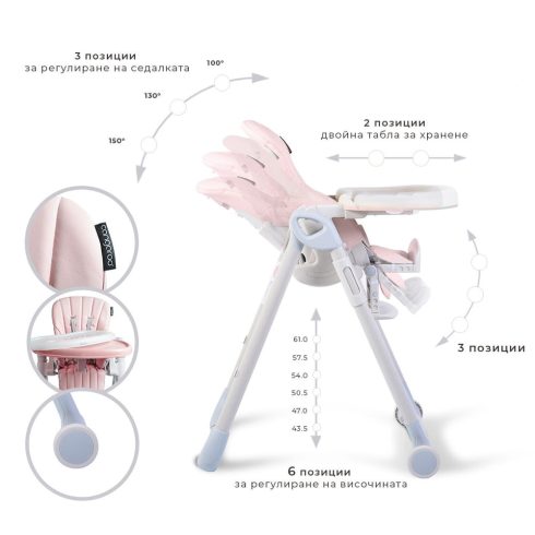 Cangaroo I Eat etetőszék 6-36 hóig 15 kg pink