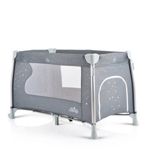 iSleep utazóágy, multifunkciós, pelenkázóval, játékkal, kupolával SZÜRKE