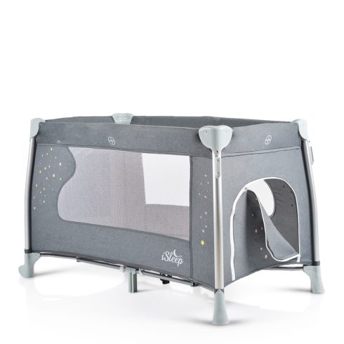 iSleep utazóágy, multifunkciós, pelenkázóval, játékkal, kupolával SZÜRKE