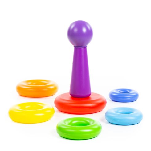 POLESIE 62383 piramis színes karikák LILA gomb