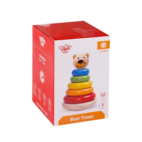 TOOKY Toy fatorony MACI, montessori, karikák SZÍNES 