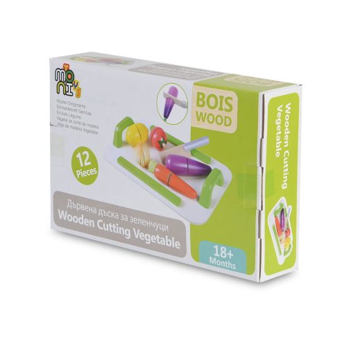 Moni Toys Fajáték fa szeletelhető zöldség szett