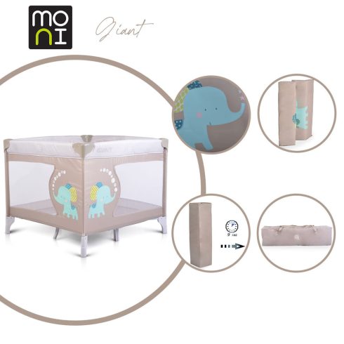 MONI Giant járóka összecsukható BÉZS/SZÜRKE