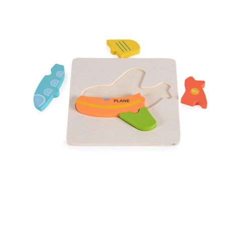 Moni Toys Fajáték fa puzzle repülő