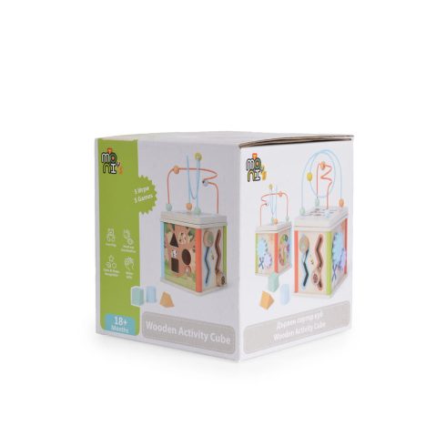 Moni Toys Fajáték fa activity kocka órás