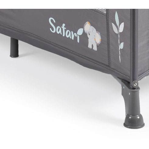 SAFARI utazóágy 1 szintes, zippes kibújóval, állatmintás TÜRKIZ/kék