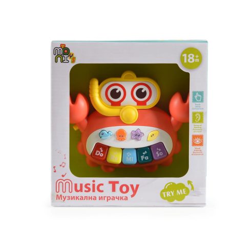 Moni Toys Műanyagjáték zenélő rák narancs