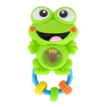 MŰANYAGJÁTÉK csörgő békás ZÖLD