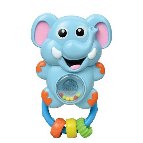 MŰANYAGJÁTÉK csörgő elefántos KÉK