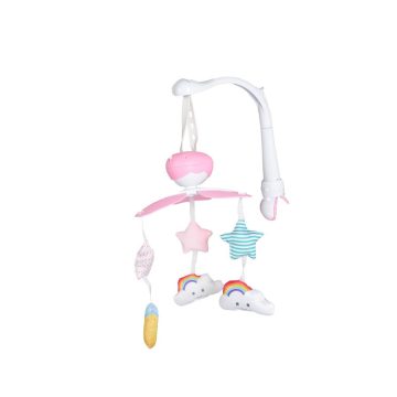 MOON zenélő forgó kiságyra holdas, textil/plüss