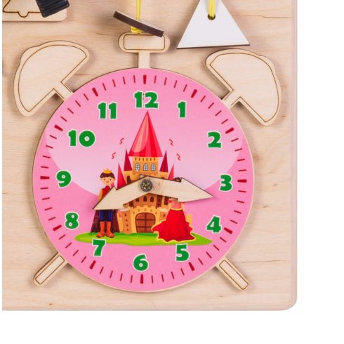 Moni Toys Montessori matatófal közép 50x37,5cm órás, lányos