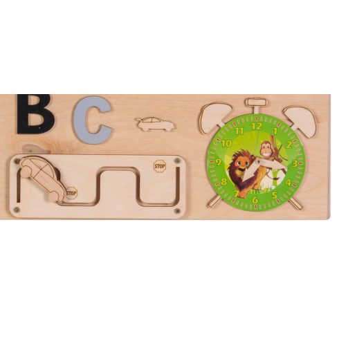 Moni Toys Montessori matatófal közép 50x37,5cm órás, fiús