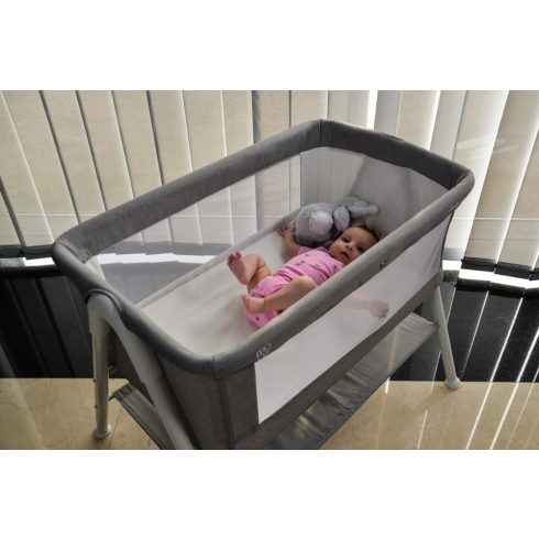 MONI Kalinihta újszülött babaágy önálló, 11 kg, 1 szint fehér láb bézs