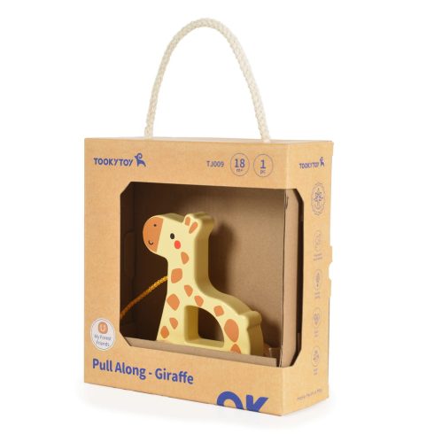 FAJÁTÉK húzható zsiráf SÁRGA