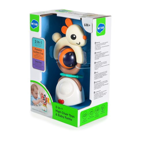 HOLA játék etetőszékre 2IN1 rágóka BÉZS NYÚL