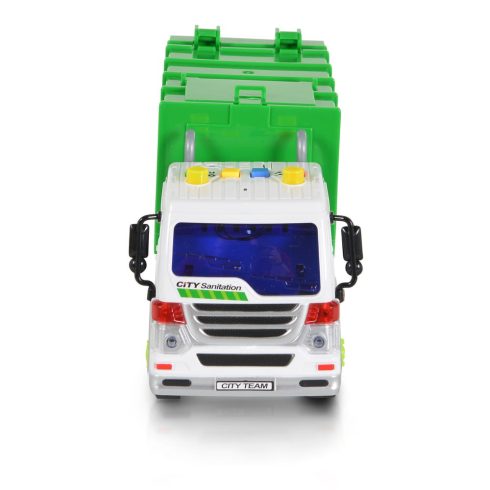 Moni Toys Kisautó kukásautó 1:16 emelhető platós zöld