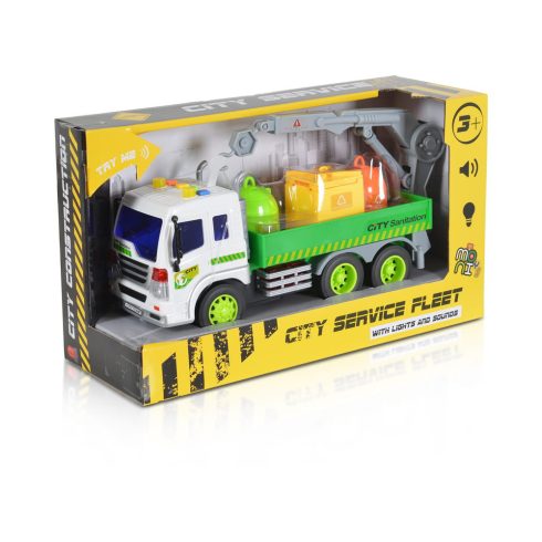 Moni Toys Kisautó szelektív kukákkal 1:16 színes