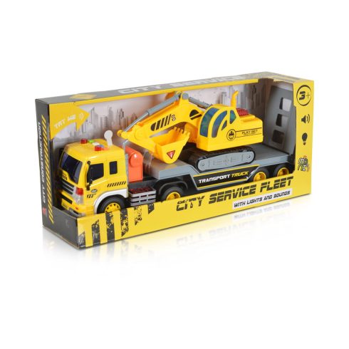 Moni Toys Kisautó teherkocsi darusautóval 1:16 sárga/szürke