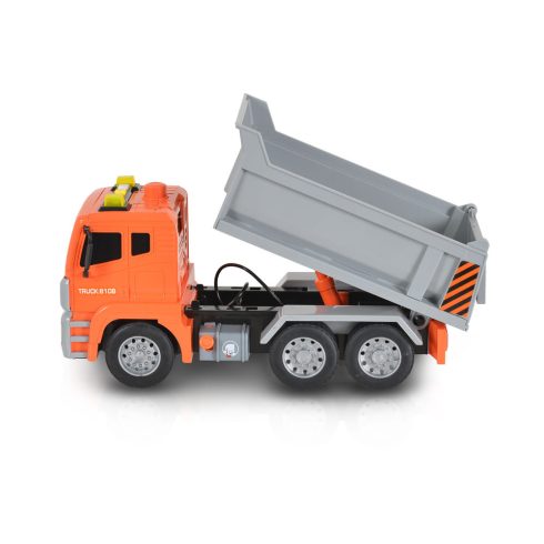 MONI dömper hangokkal, fényekkel 1:12 méret 30cm NARANCS/SZÜRKE