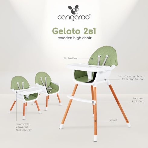 GELATO fa etetőszék 2in1 MENTA