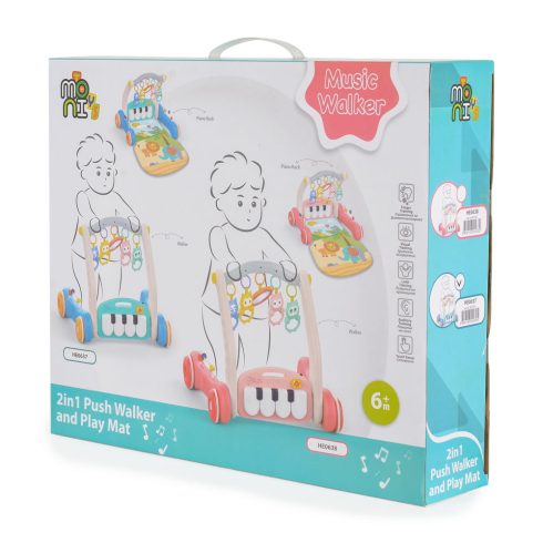 MONI MUSIC WALKER 2in1 járássegítő+játszószőnyeg KÉK
