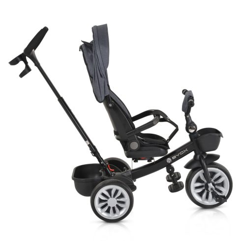 SPACE tricikli szülőkaros, 360 fokban forgatható SZÜRKE