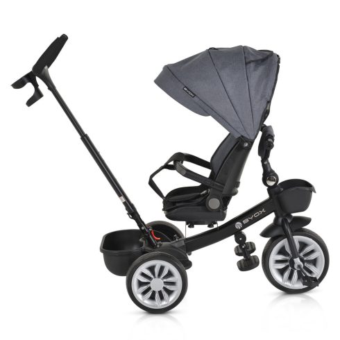 SPACE tricikli szülőkaros, 360 fokban forgatható SZÜRKE