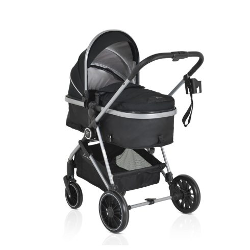 KALI babakocsi 2in1 lapra csukható, megfordítható+táska FEKETE