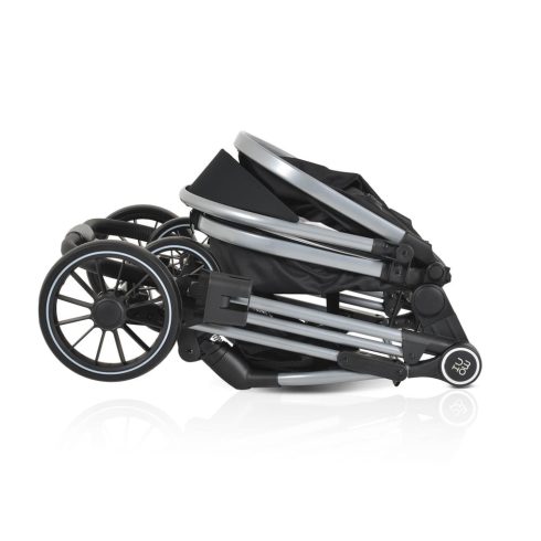 KALI babakocsi 2in1 lapra csukható, megfordítható+táska FEKETE