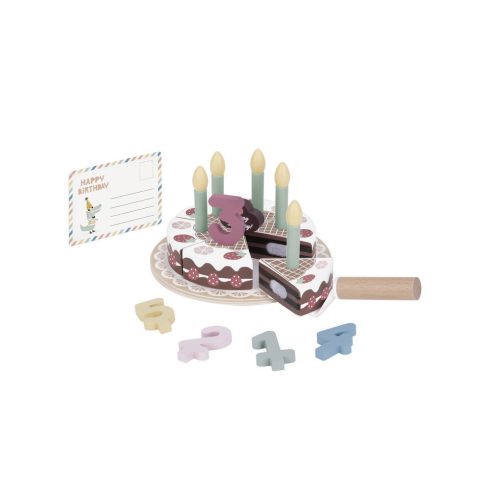 TOOKY Toy fajáték SZÜLINAPI torta szett PASZTEL színű