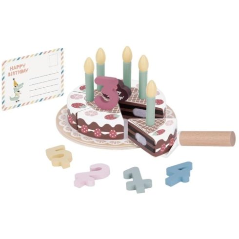 TOOKY Toy fajáték SZÜLINAPI torta szett PASZTEL színű