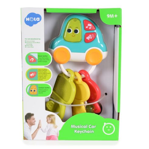 HOLA csörgő, zenélő kulcs AUTÓS