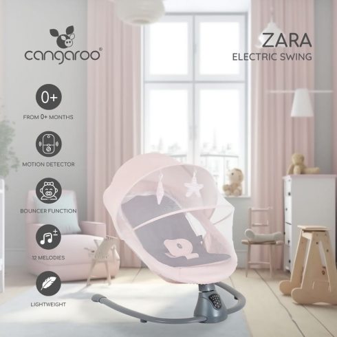 ZARA elektromos hinta oldalra ringató mozgással VSZÜRKE