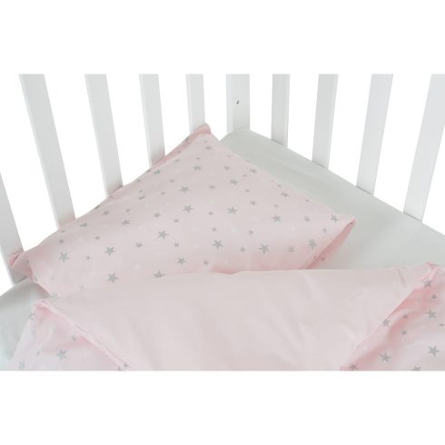 Nook 3 részes bébi ágynemű huzat garnitúra PINK CSILLAG