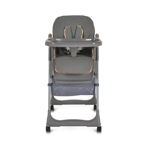 LINDO multifunkciós etetőszék kiegészítőkkel (előke, kanál, villa) SZÜRKE