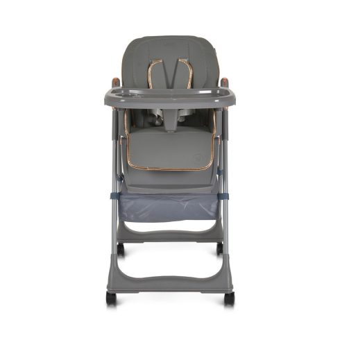 LINDO multifunkciós etetőszék kiegészítőkkel (előke, kanál, villa) SZÜRKE