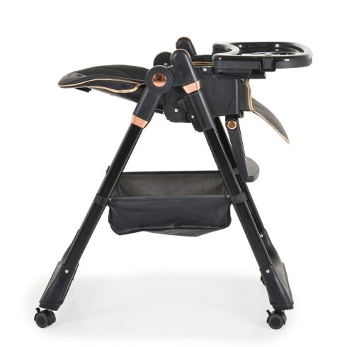 LINDO multifunkciós etetőszék kiegészítőkkel (előke, kanál, villa) FEKETE