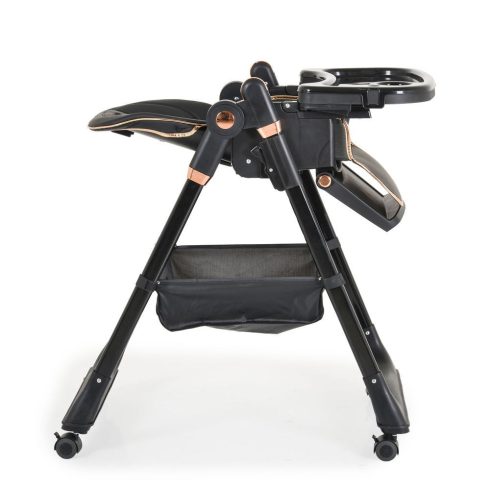 LINDO multifunkciós etetőszék kiegészítőkkel (előke, kanál, villa) FEKETE