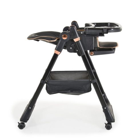 LINDO multifunkciós etetőszék kiegészítőkkel (előke, kanál, villa) FEKETE