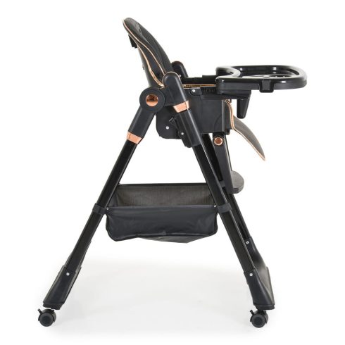 LINDO multifunkciós etetőszék kiegészítőkkel (előke, kanál, villa) FEKETE