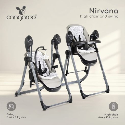 CANGAROO NIRVANA 2in1 etetőszék és hinta BÉZS