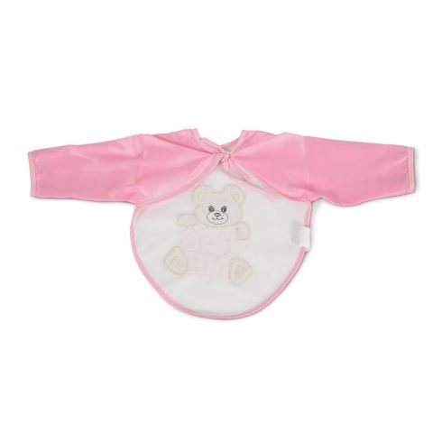 BEAR előke hosszú ujjal, macis mintával, pvc/textil PINK
