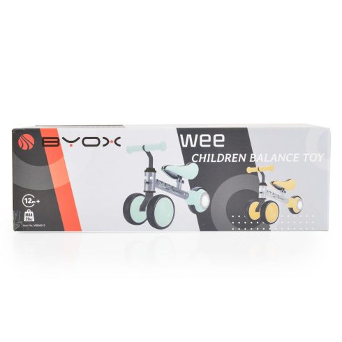 WEE mini futóbicikli 3 kerekű járgány, elöl 2 kerék, világító hátsó kerékkel ZÖLD