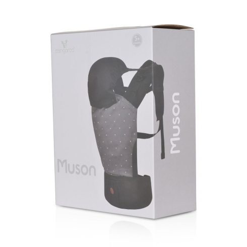 MUSON bébi hordozó 2 poziciós pöttyös SZÜRKE