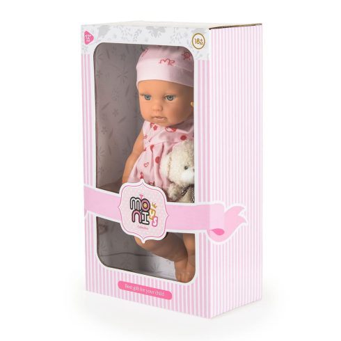 BABA 30cm újszülött macival PINK